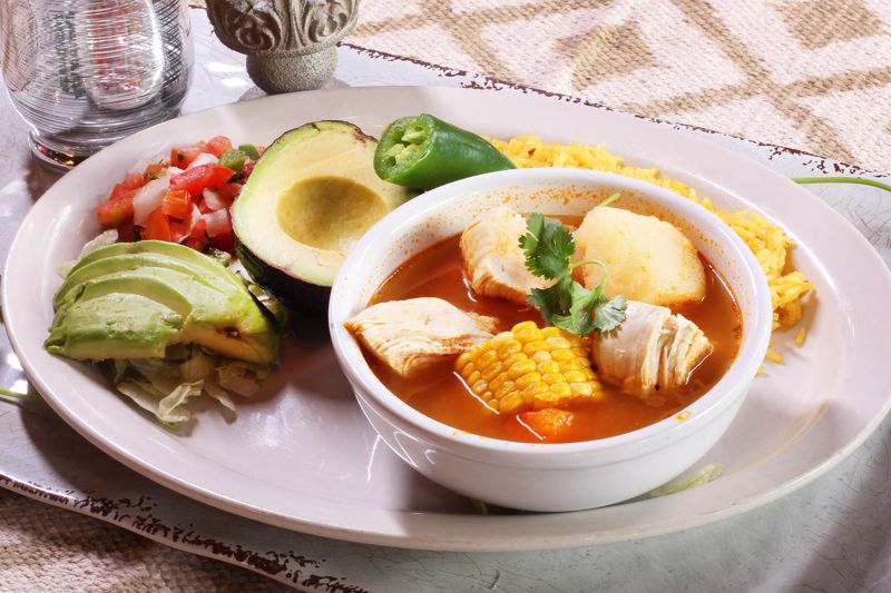 Order Caldo Pollo (Med) food online from Cilantros Mexican Restaurant store, Houston on bringmethat.com