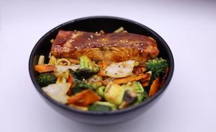 Order Hibachi salmon. food online from Hashi Japanese Kitchen store, Watauga on bringmethat.com