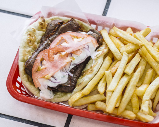 Order Gyro on a Pita w/ Fries food online from Sal's Famous Cheesesteaks store, Justice on bringmethat.com