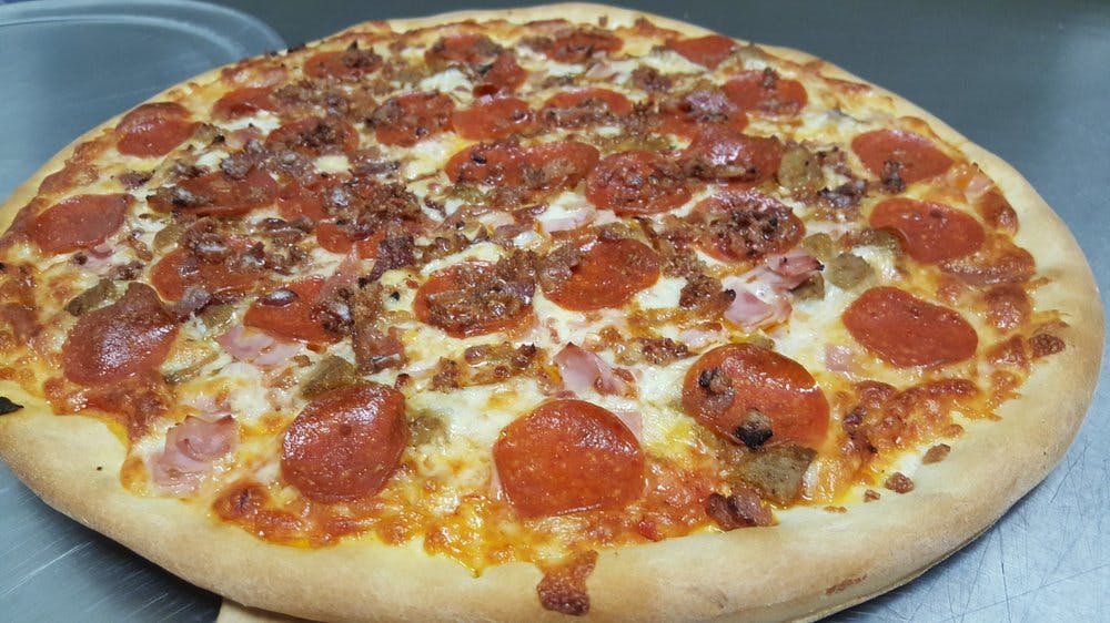 Order The Works Pizza - Medium 14'' food online from Tony Sopranos Pizza store, Turnersville on bringmethat.com