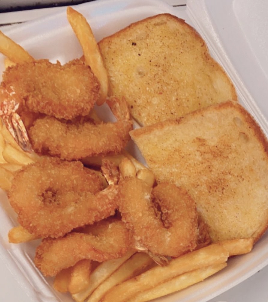 Order 5 Pieces Jumbo Shrimp and Fries food online from Elsa's Kitchen store, San Diego on bringmethat.com