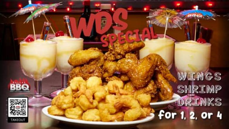 Order Wings, Shrimp & Drinks for 1 food online from Dallas bbq store, New York on bringmethat.com