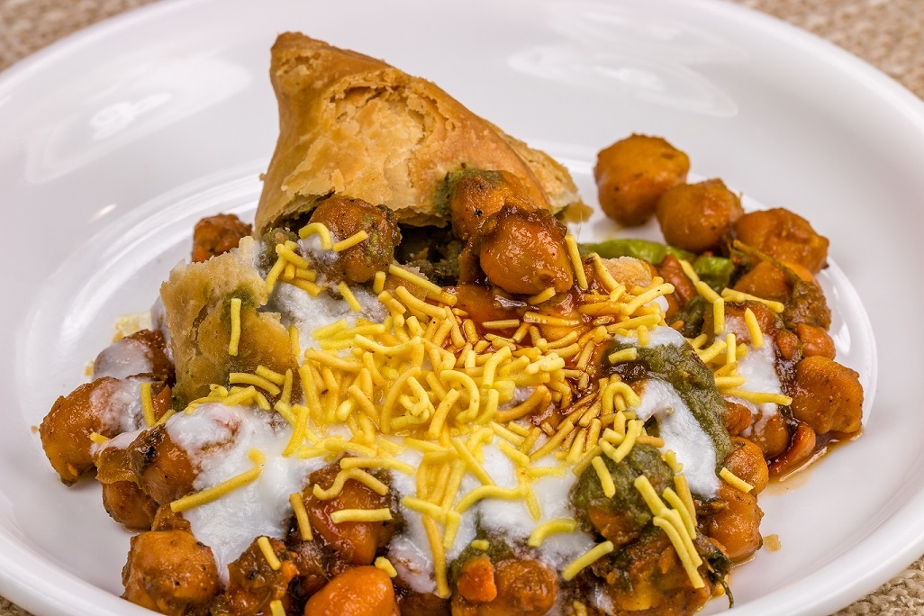 Order Samosa Chaat food online from Lime & Lemon Indian Grill store, Raleigh on bringmethat.com