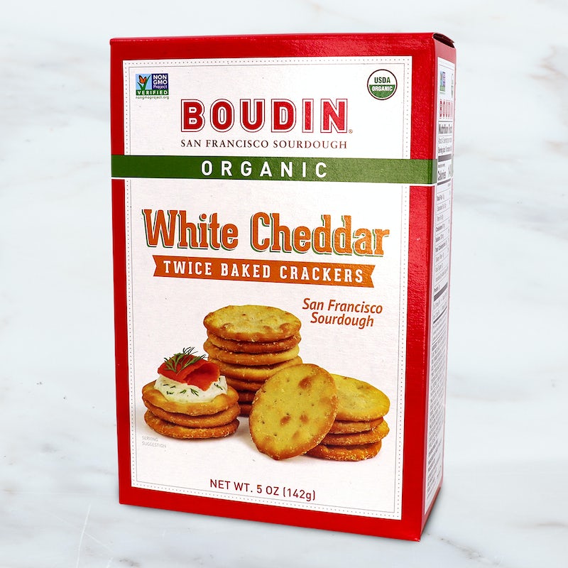 Order Sourdough White Cheddar Twice Baked Crackers 5 oz food online from Boudin Bakery store, San Francisco on bringmethat.com