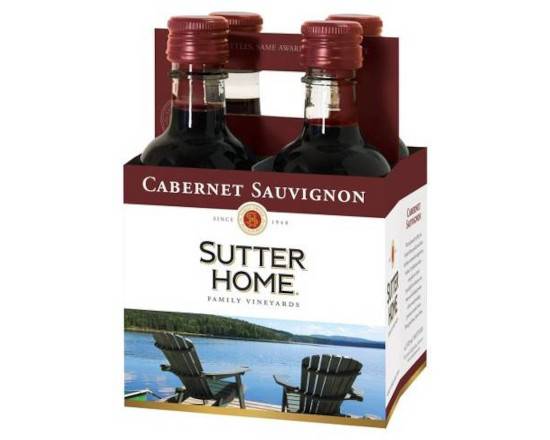 Order Sutter Home Cabernet Savignon, 187mL red wine (13.5% ABV) food online from NEWBRIDGE WINES & SPIRITS CORP store, Levittown on bringmethat.com