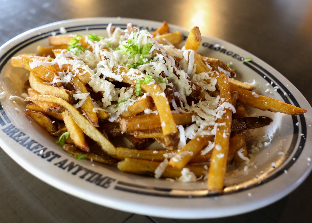 Order Greek Feta Fries food online from Famous Gyro George store, Maple Heights on bringmethat.com
