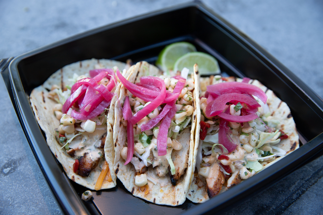 Order Grilled Chicken Tacos food online from Karl Strauss Brewing Company store, Costa Mesa on bringmethat.com