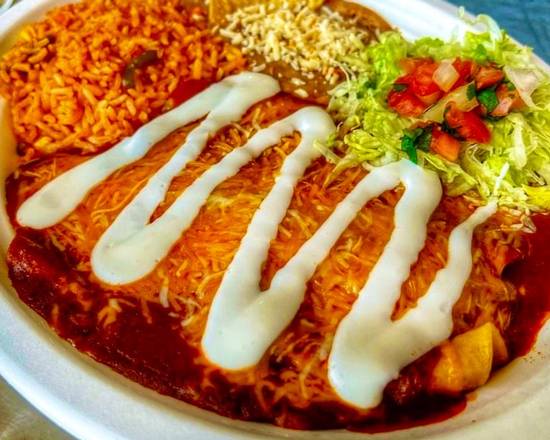 Order Two Cheese Enchiladas Combo food online from La Fuente store, Chula Vista on bringmethat.com