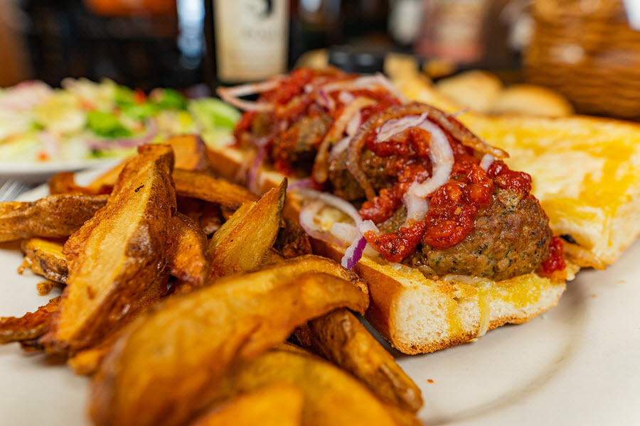 Order Nonna Tucci’s Meatball Sub food online from The Pasta House store, O'Fallon on bringmethat.com