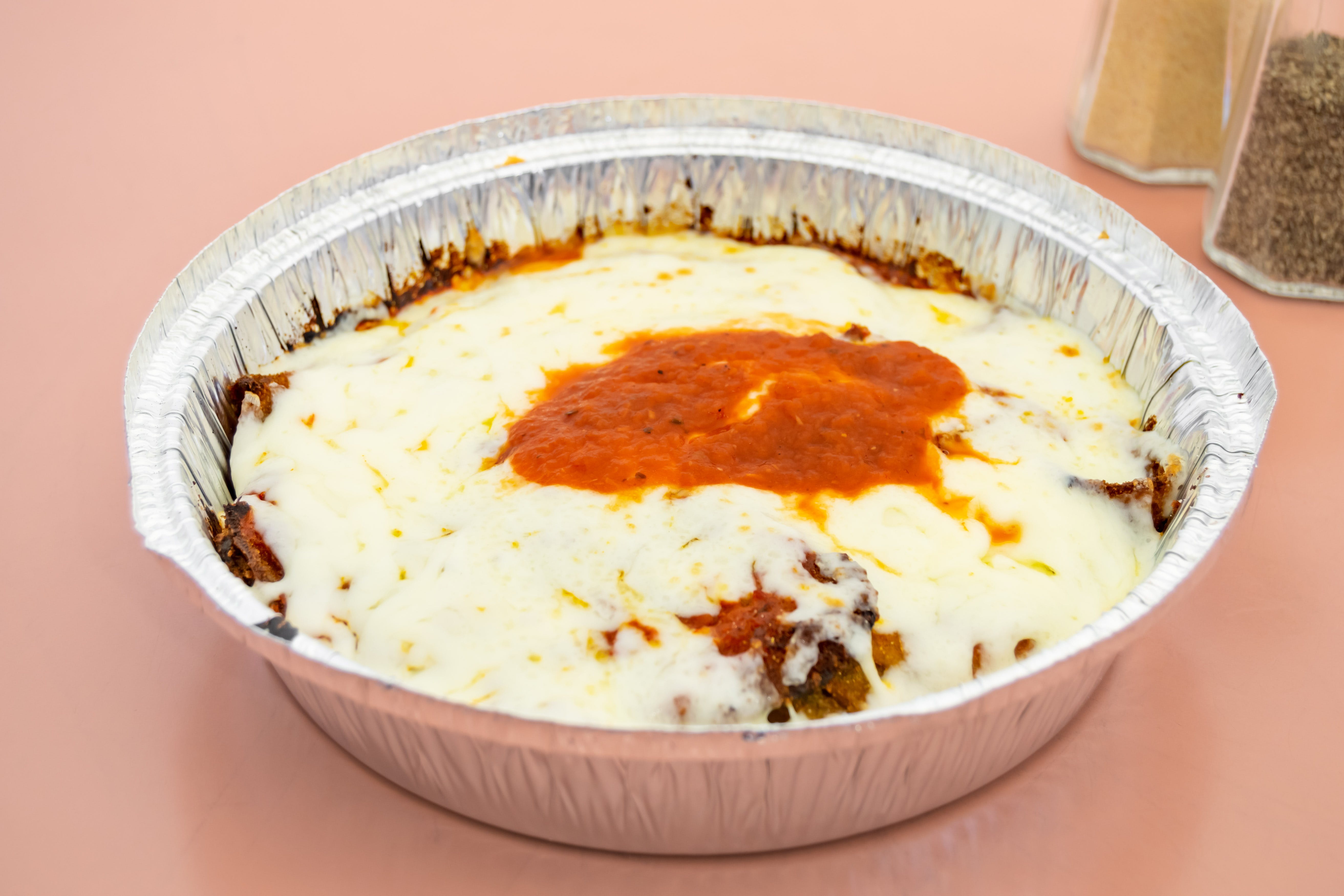 Order Eggplant Parmigiana - Entree food online from Angelo's Pizza store, Bloomfield on bringmethat.com