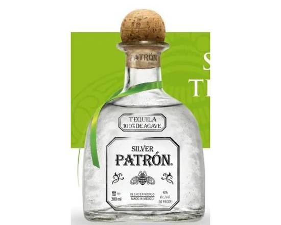 Order Patrón, Silver Tequila 100% de Agave · 200 mL food online from House Of Wine store, New Rochelle on bringmethat.com
