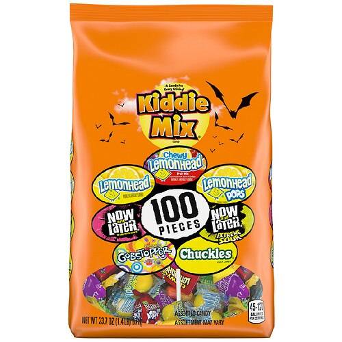 Order Ferrara Candy Kiddie Mix Halloween Candy,Lemonhead, Now & Later, Gobstopper,Large Variety Bag 100 Pieces - 23.7 oz food online from Walgreens store, MILTON on bringmethat.com