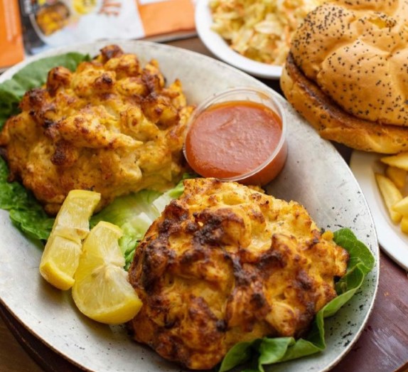 Order Double Crab Cake Platter food online from Dockside Seafood store, Annapolis on bringmethat.com