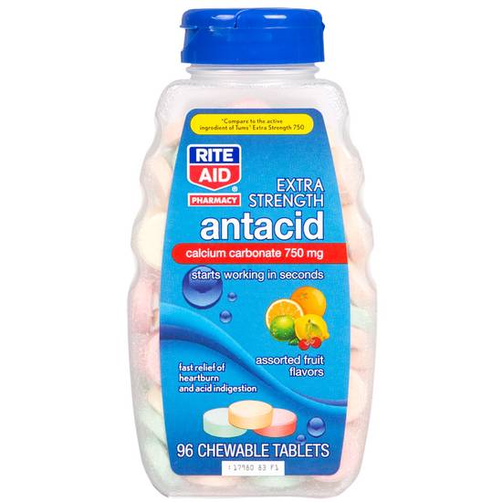 Order Rite Aid Pharmacy Antacid Extra Strength Assorted Fruit (96 ct) food online from Rite Aid store, Greenville on bringmethat.com