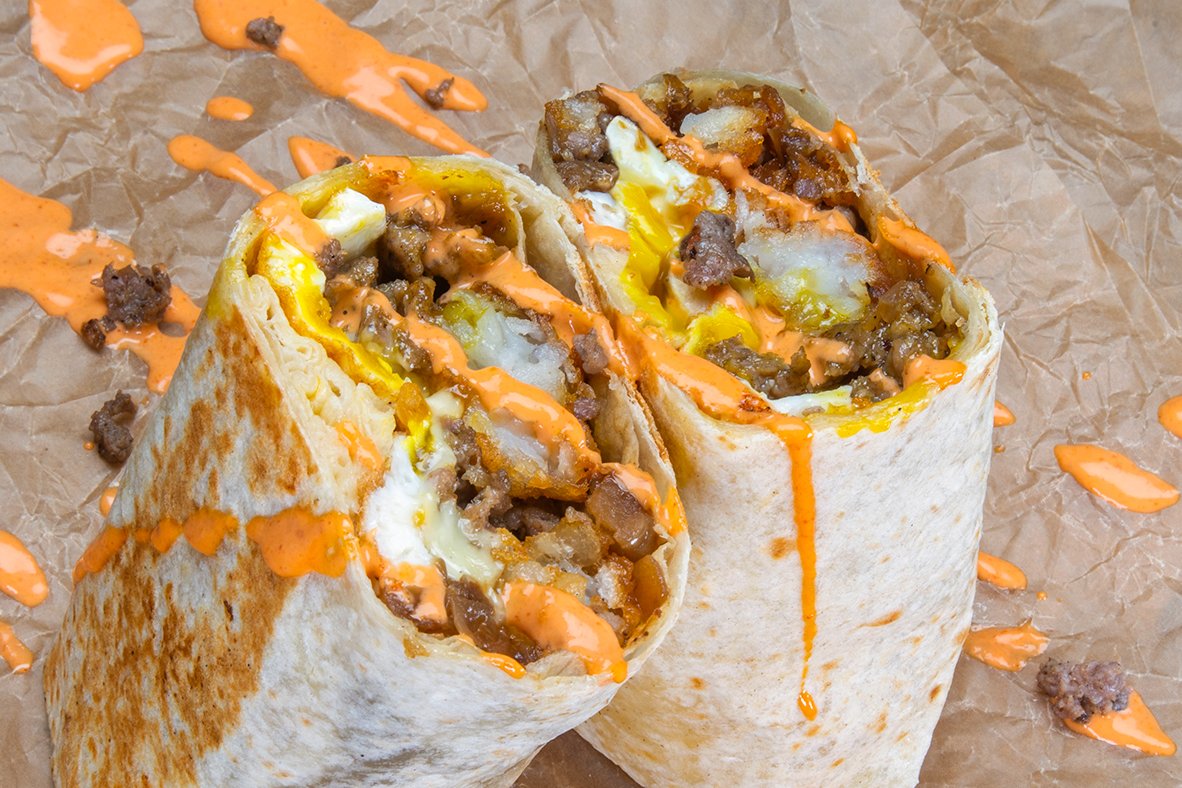 Order IMPOSSIBLE HAUS BURRITO food online from Bad Mutha Clucka store, Pasadena on bringmethat.com