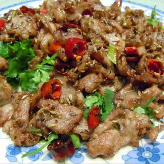 Order Lamb with Cumin孜然羊 food online from Chuanyu Fusion store, Oklahoma City on bringmethat.com