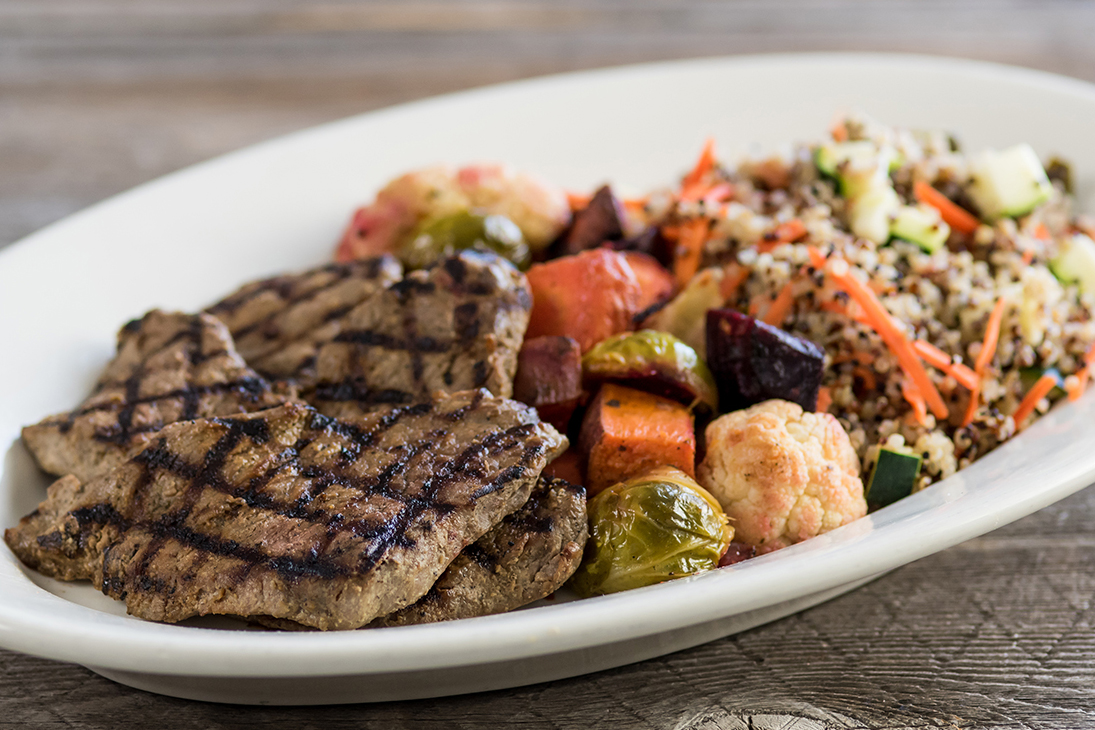 Order Power Plate with Grass-Fed Steak food online from Sharky Woodfired Mexican Grill store, Beverley Hills on bringmethat.com