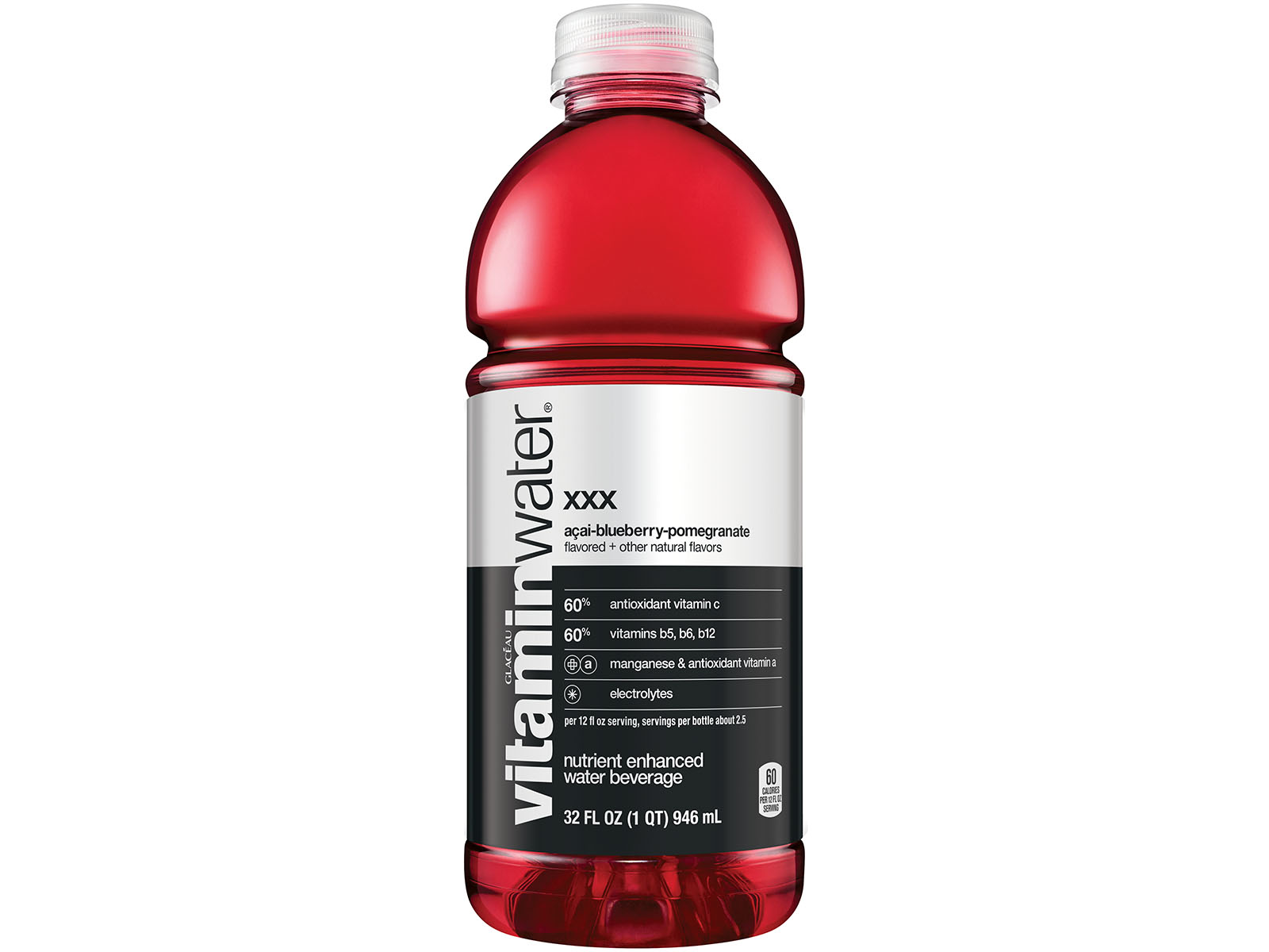 Order Vitaminwater XXX Acai Blueberry Pomegranate 32 oz. food online from Terrible store, Henderson on bringmethat.com