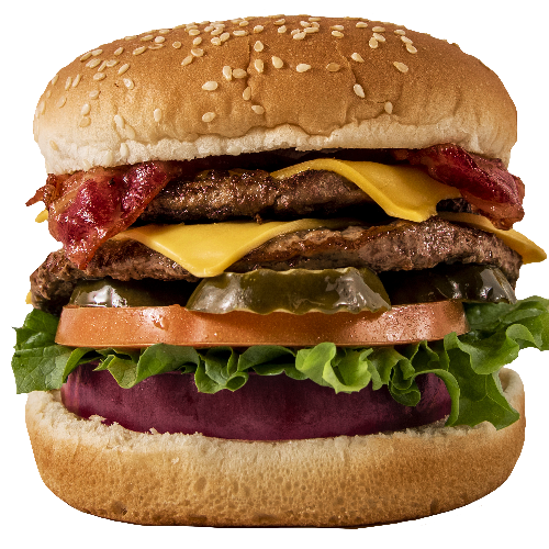 Order 5. Double Bacon Cheese Burger food online from Frosty King store, Modesto on bringmethat.com