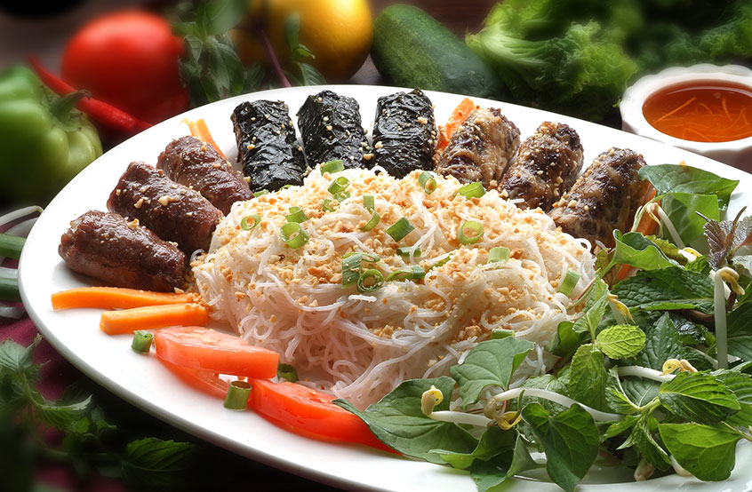 Order V1. Grilled Shrimp & Egg Roll  food online from Pho Que Huong store, Plano on bringmethat.com