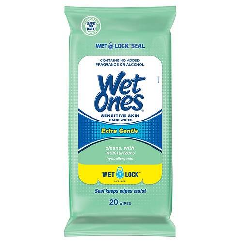 Order Wet Ones Travel Pack Wipes Sensitive Skin - 20.0 ea food online from Walgreens store, Beaumont on bringmethat.com