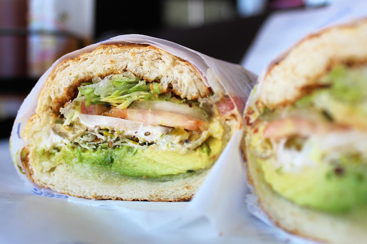 Order Vegetarian w/ Avocado, Sprouts & Provolone Cheese food online from Snarf's store, Austin on bringmethat.com