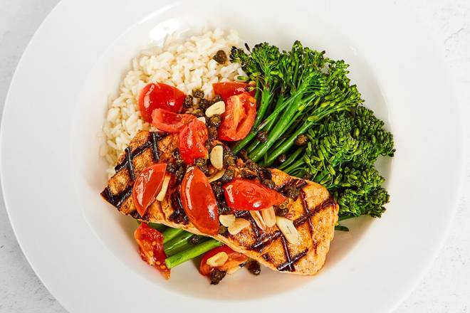 Order Garlic Caper Grilled Salmon food online from Fish City Grill store, Rogers on bringmethat.com