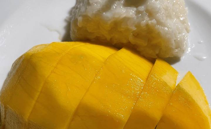 Order Mango with Sticky Rice (Seasonal) food online from Djan's store, Seattle on bringmethat.com