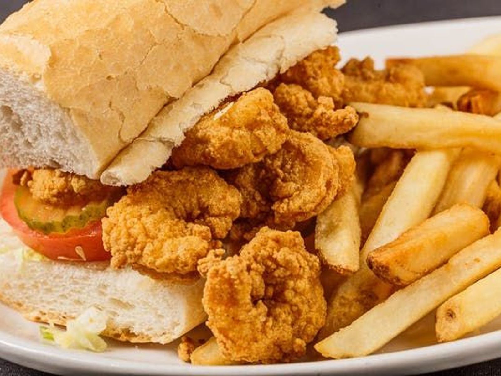 Order SHRIMP PO' BOY food online from Super Crab Juicy Seafood store, Rochester on bringmethat.com
