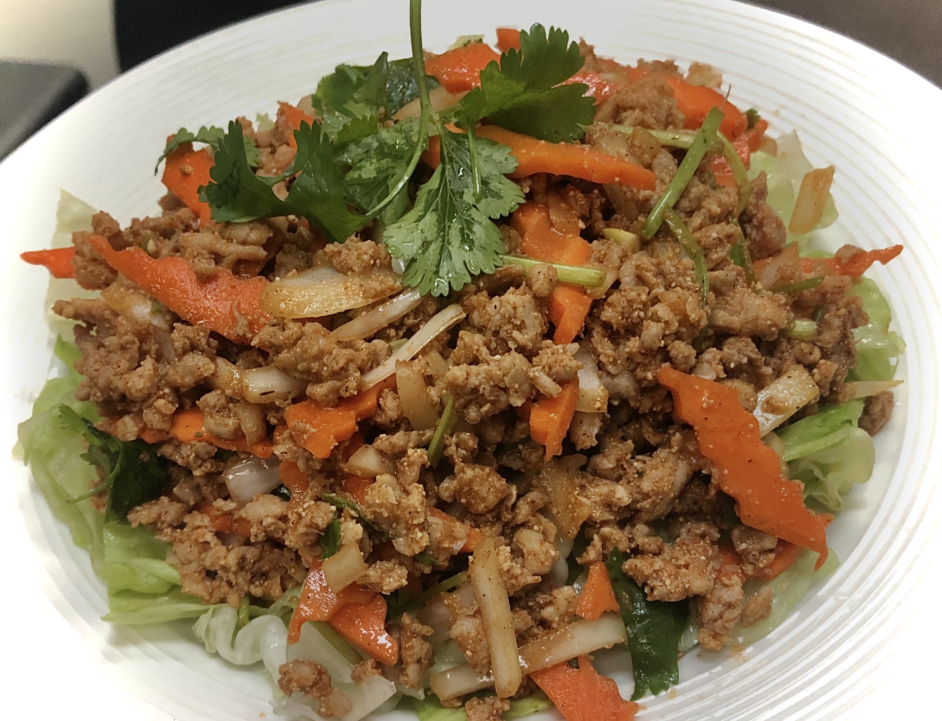 Order 28. Larb Chicken Salad food online from Siam Bay Thai Cuisine store, El Segundo on bringmethat.com