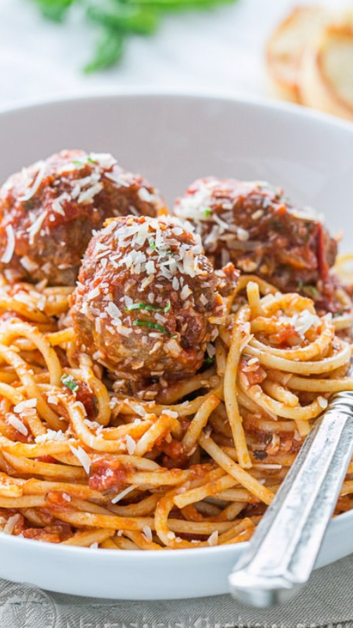 Order Kids Spaghetti Meatballs food online from Prospero Pizza store, New Castle on bringmethat.com