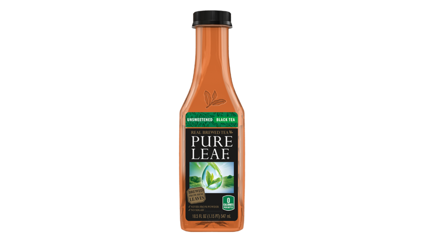 Order Pure Leaf Unsweetened Black Tea 18.5oz Plstic Bottle food online from Circus Liquor store, Los Angeles on bringmethat.com