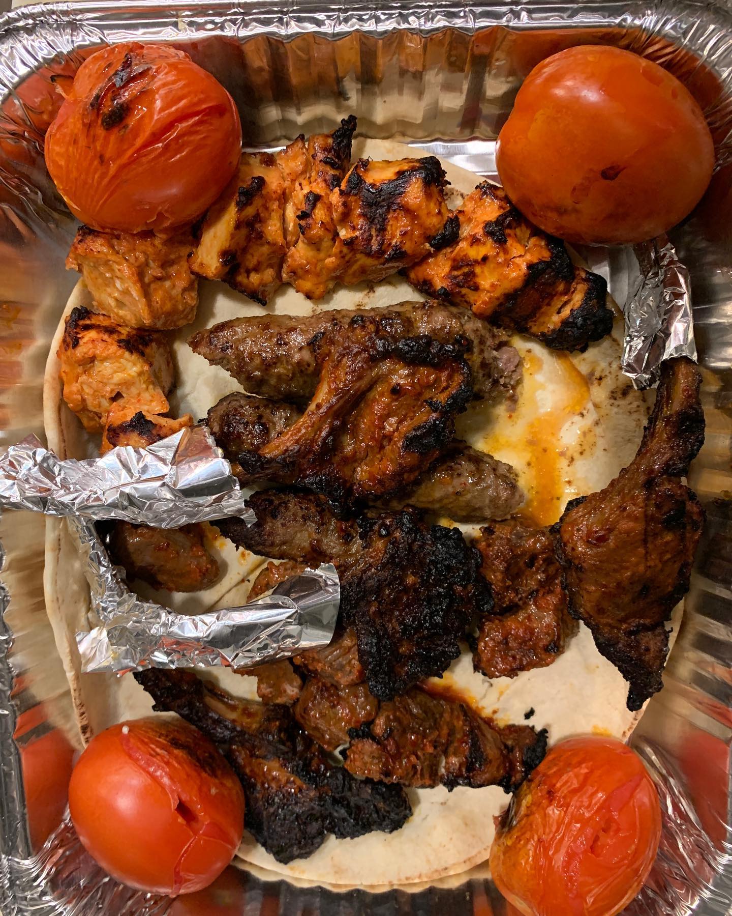 Order Mixed Charbroiled Kebabs for 4 persons food online from Mantee Cafe store, Los Angeles on bringmethat.com