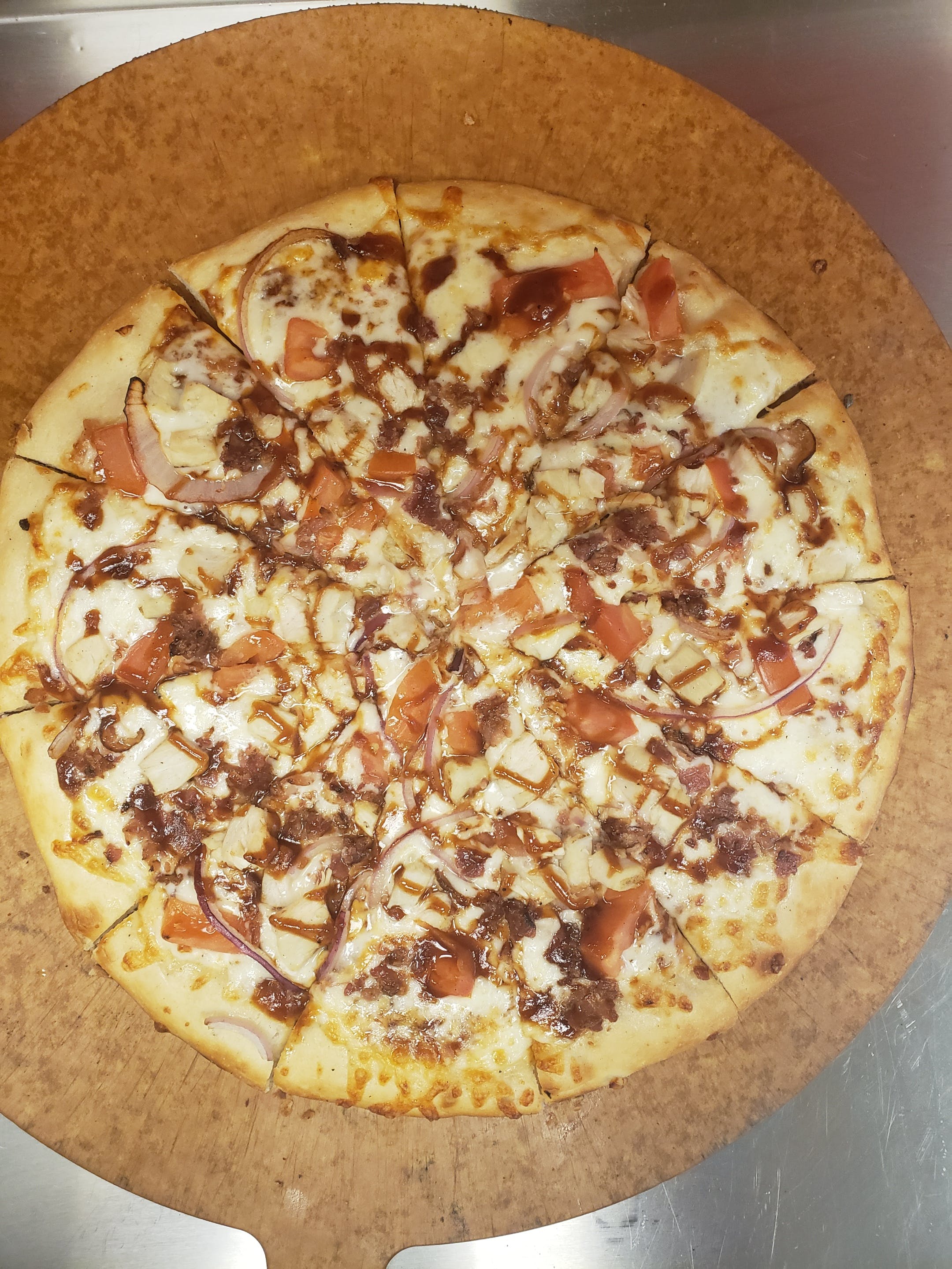 Order BBQ Chicken Pizza - Small 10" food online from Pizza Stone store, Roseville on bringmethat.com