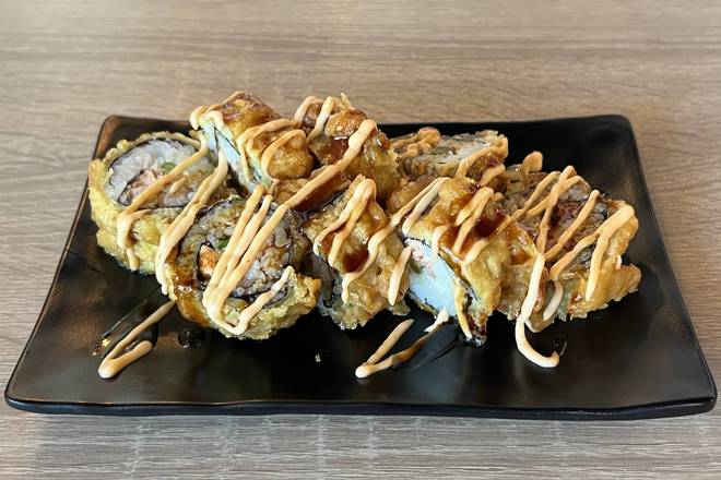 Order Salmon Tempura Roll food online from Iron Sushi store, Coral Gables on bringmethat.com