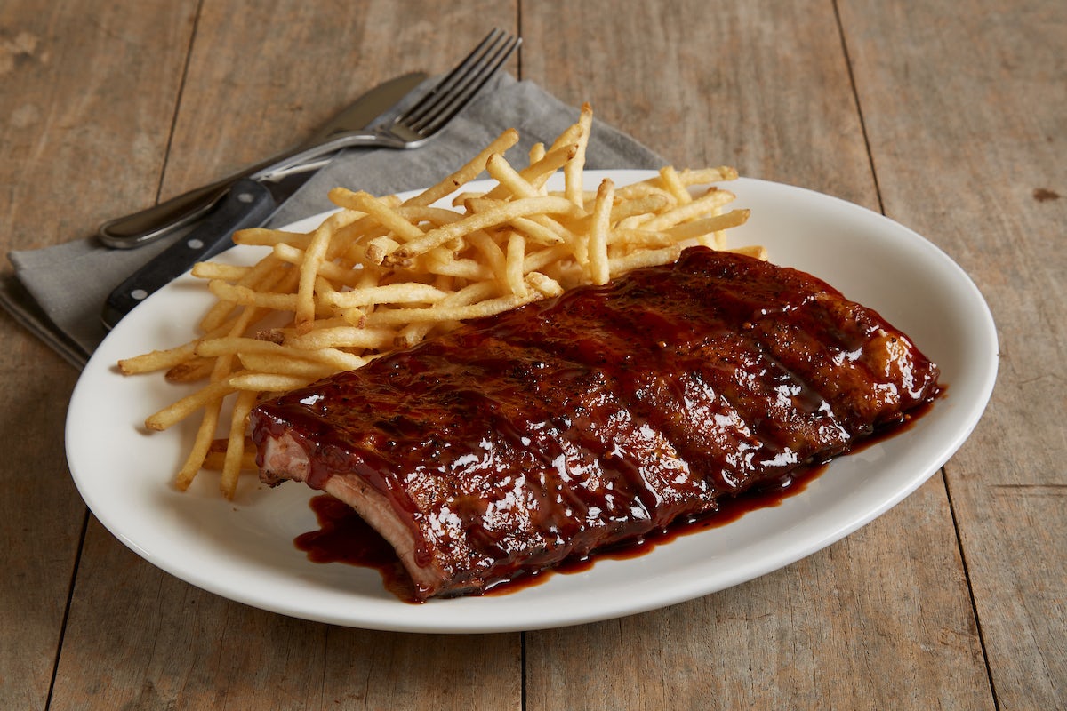 Order Baby Back Pork Ribs - Half food online from Bj Restaurant & Brewhouse store, Livonia on bringmethat.com