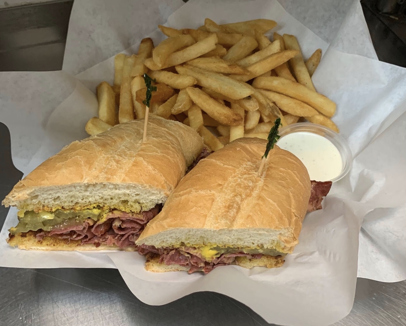 Order Pastrami Sandwich food online from Chino Hills Brewing Co store, Chino Hills on bringmethat.com