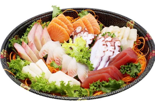 Order Premium Sashimi Tray food online from Sushi + Rotary Sushi Bar store, Aurora on bringmethat.com