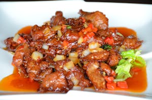 Order E9. Moo Tod Rad Prig (spicy) food online from Thai Amarin store, Springfield Township on bringmethat.com