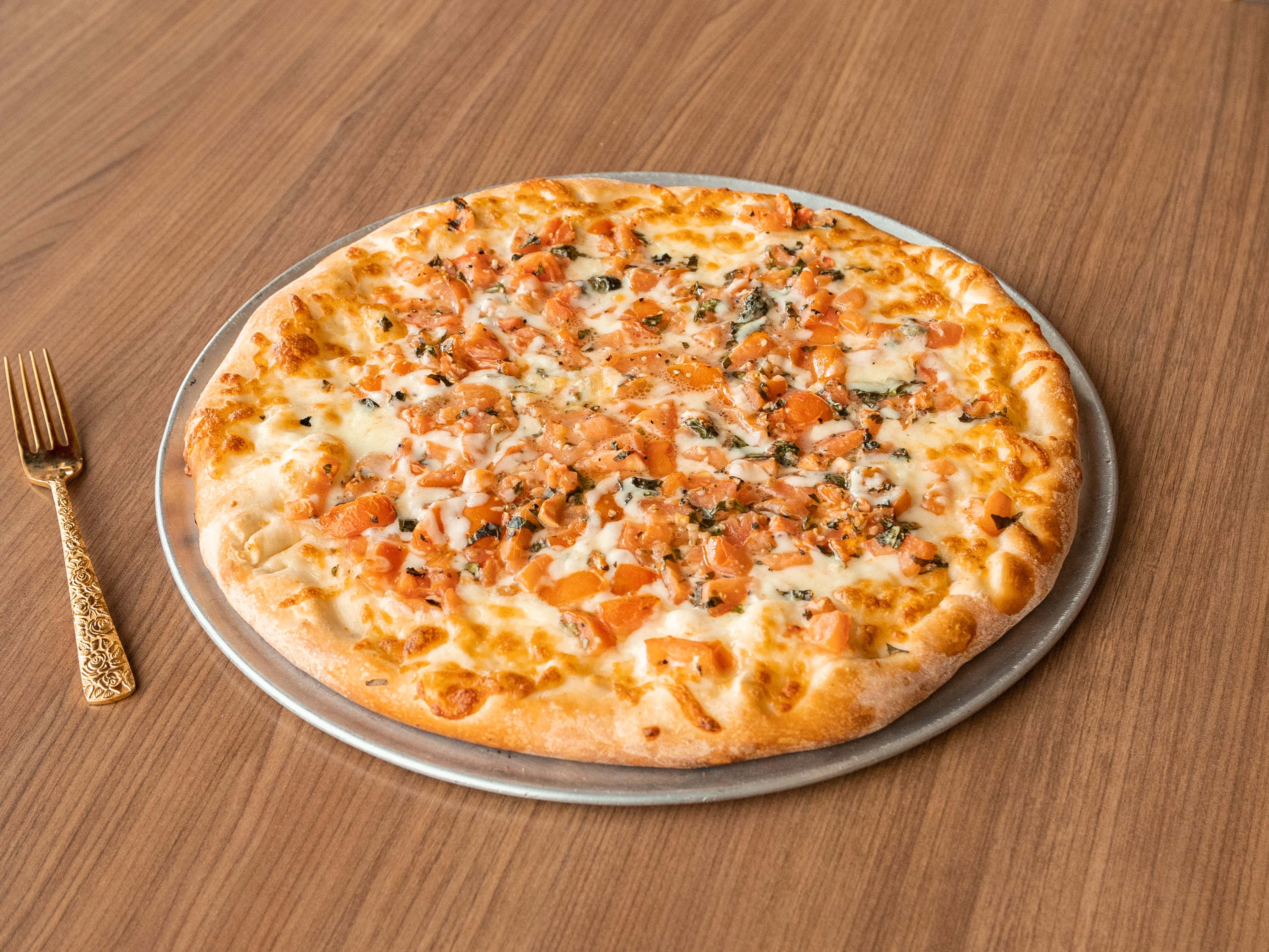 Order Tomato Basil Pizza food online from Pappy's Pizza store, La Habra on bringmethat.com