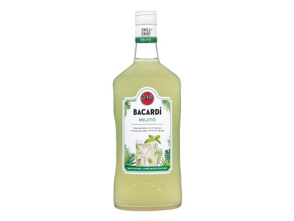 Order BACARDÍ Ready-to-Serve Mojito Cocktail - 1.75L Bottle food online from Josh Wines & Liquors Inc store, New York on bringmethat.com