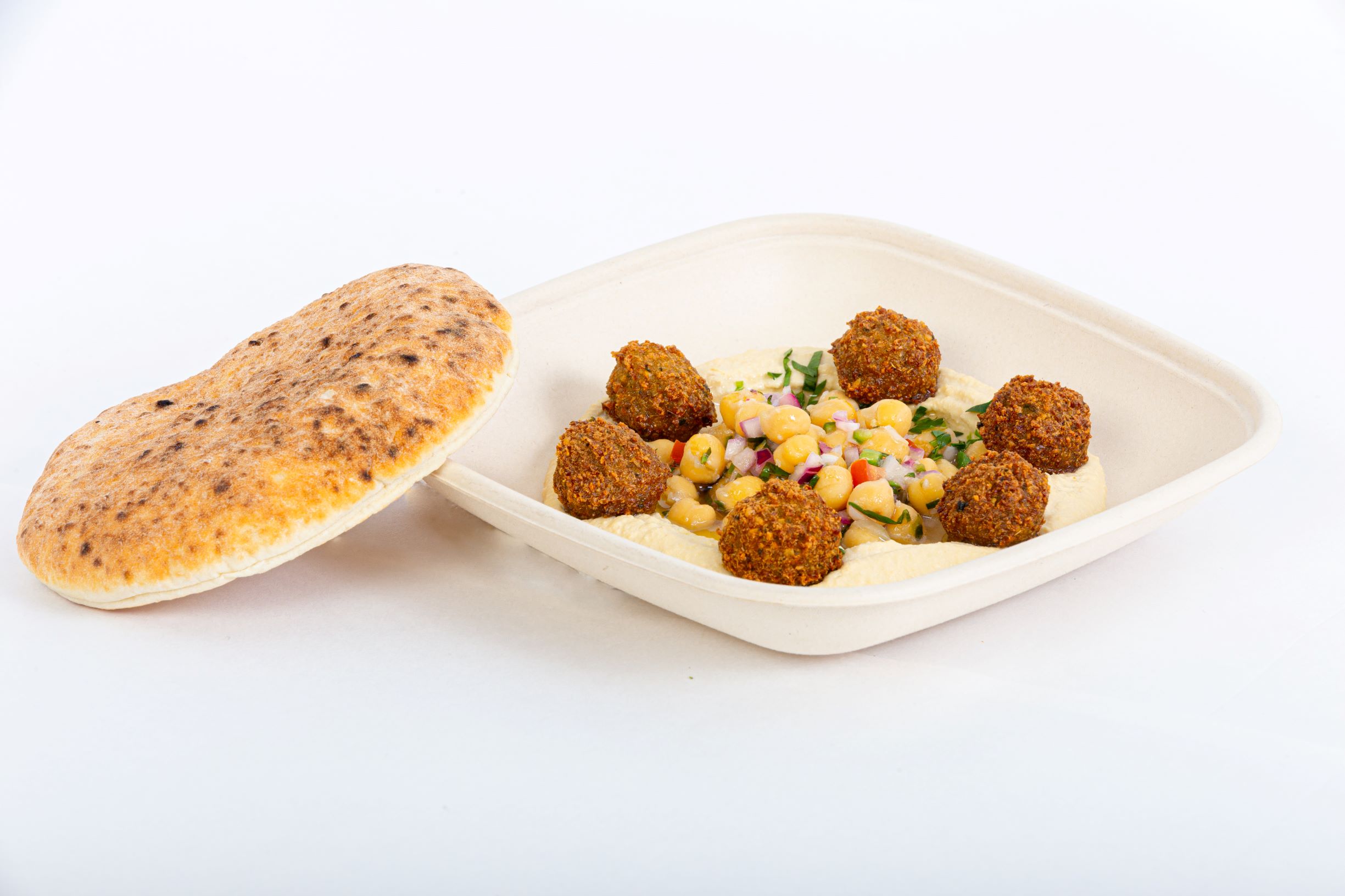 Order Hummus with falafel balls food online from Sabra Grill store, San Francisco on bringmethat.com