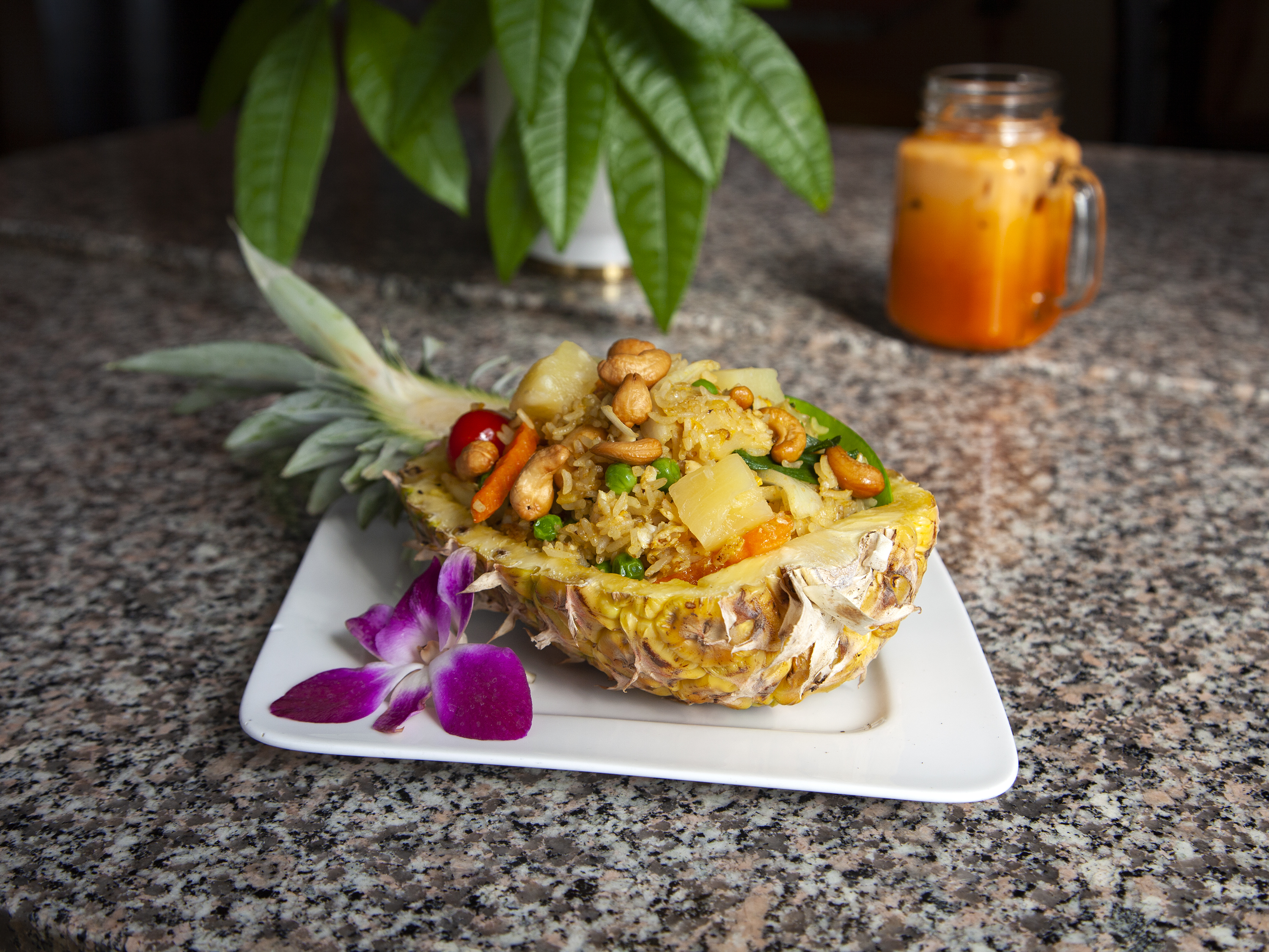 Order 39. Pineapple Fried Rice Dinner food online from Eggs & Thai Cafe store, Dedham on bringmethat.com