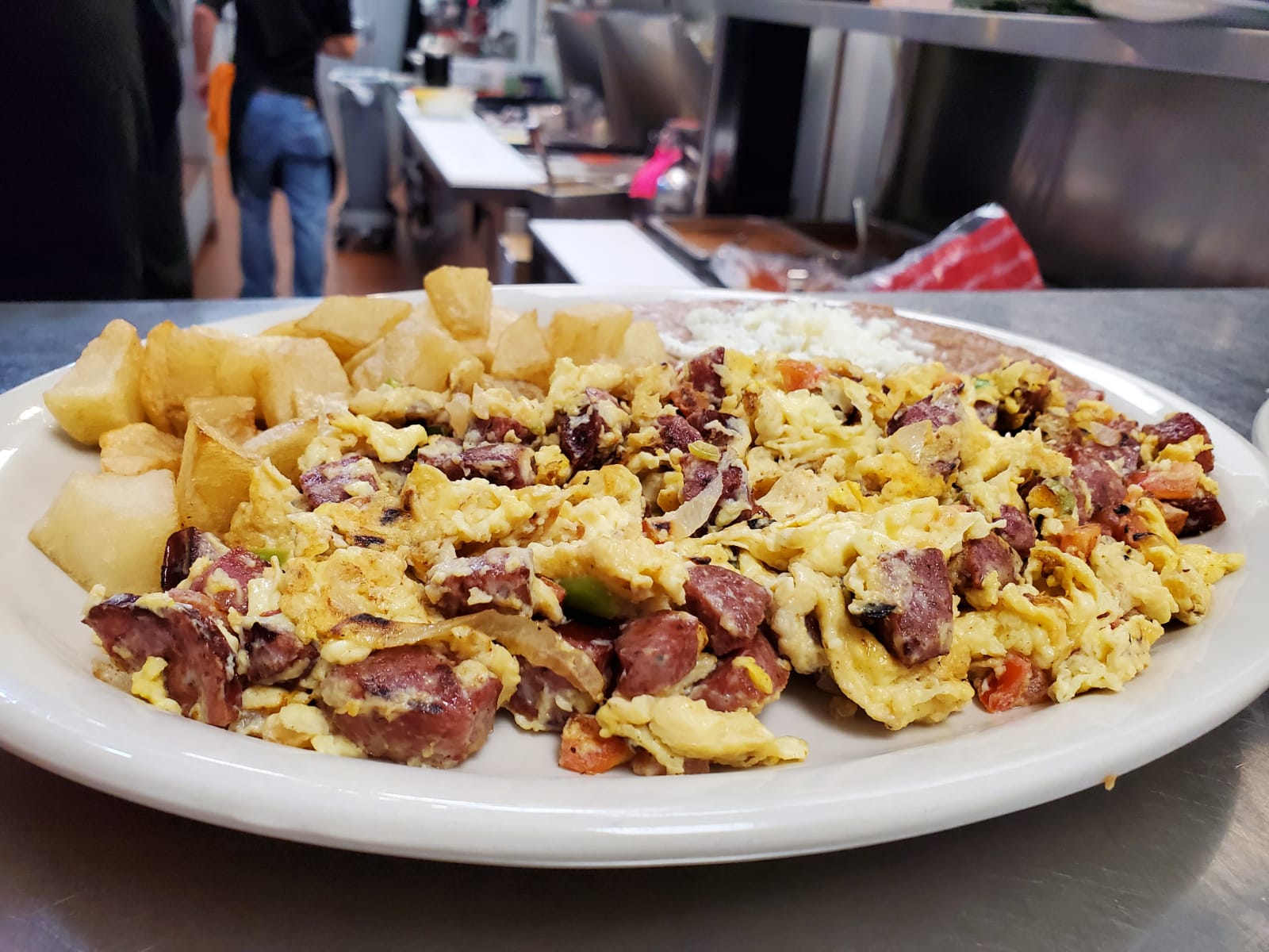 Order Sausage and Egg plate food online from Los Arcos Mexican Grill store, San Antonio on bringmethat.com