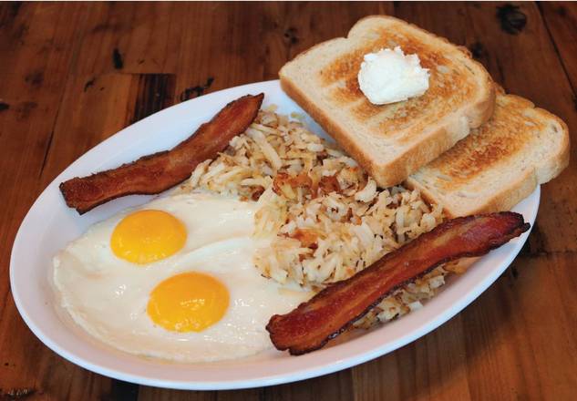 Order 2 Cage Free Eggs & Bacon food online from Seven Mile Cafe store, Denton on bringmethat.com