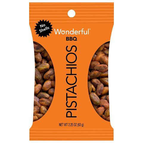 Order Wonderful Pistachios No Shells BBQ 2.25 oz food online from 7-Eleven store, West Columbia on bringmethat.com