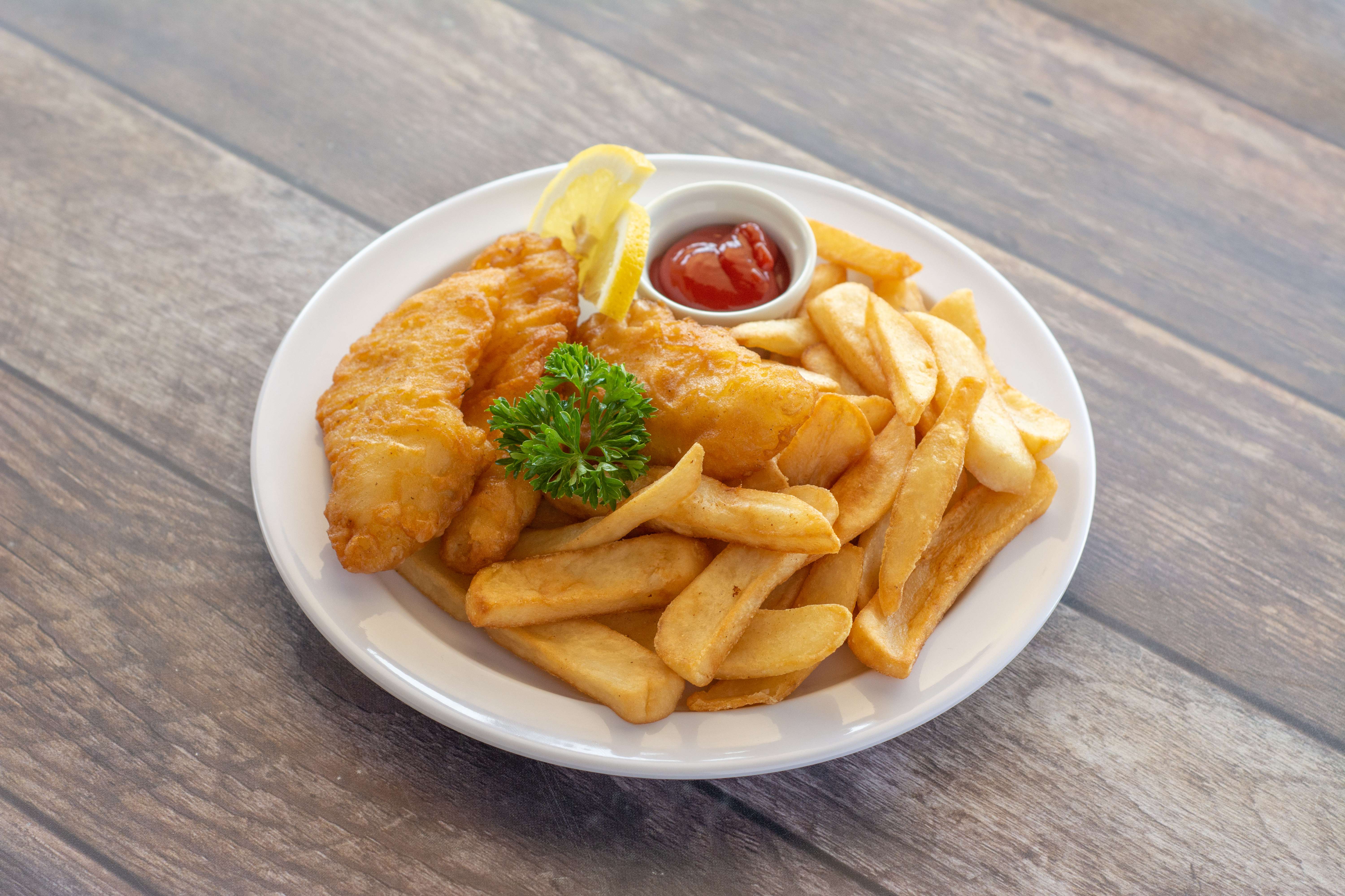 Order Fish and Chips food online from Omelette Inn Cafe store, Huntington Beach on bringmethat.com