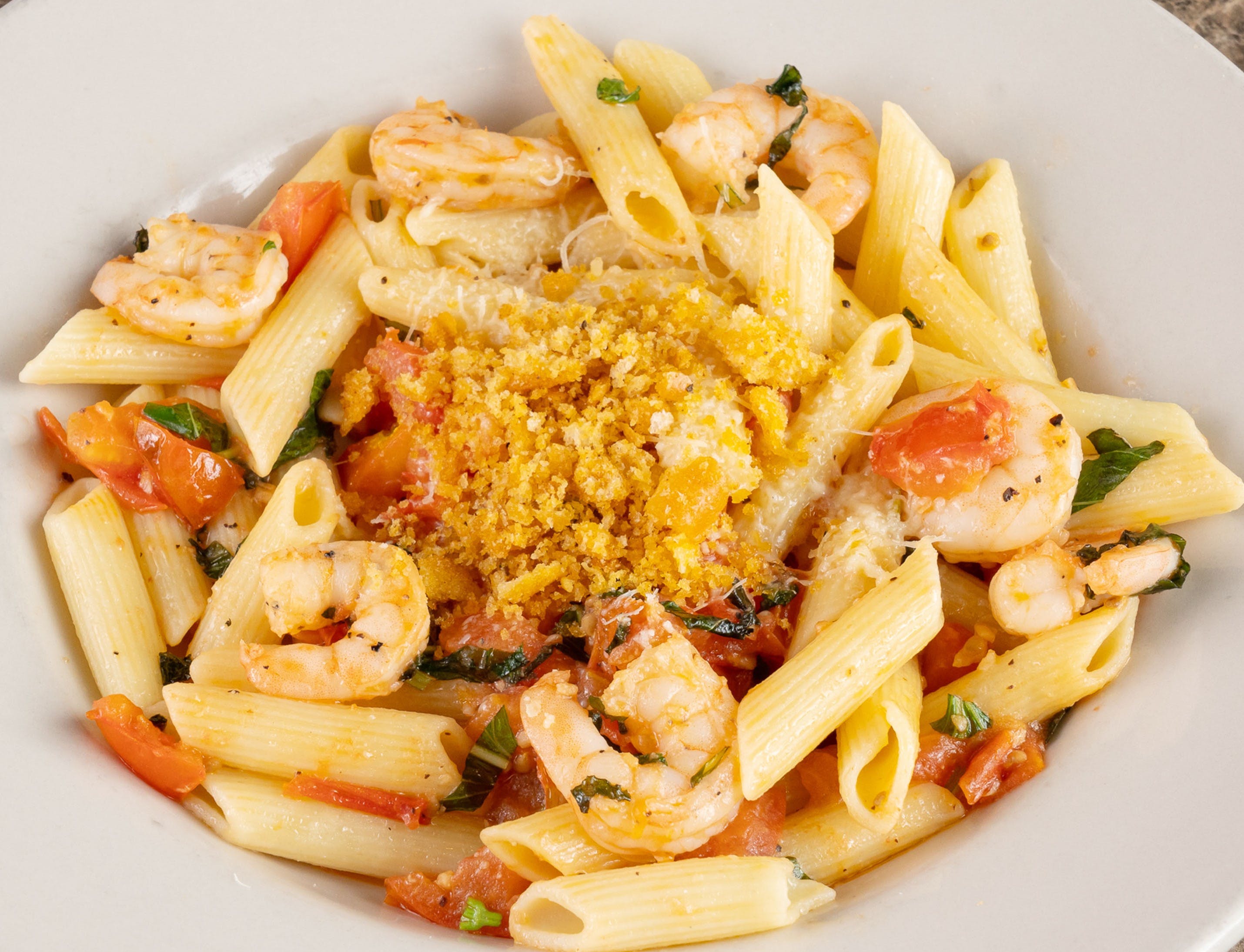 Order Penne con Gamberi - Pasta food online from Mario Pizza & Pasta store, Seabrook on bringmethat.com