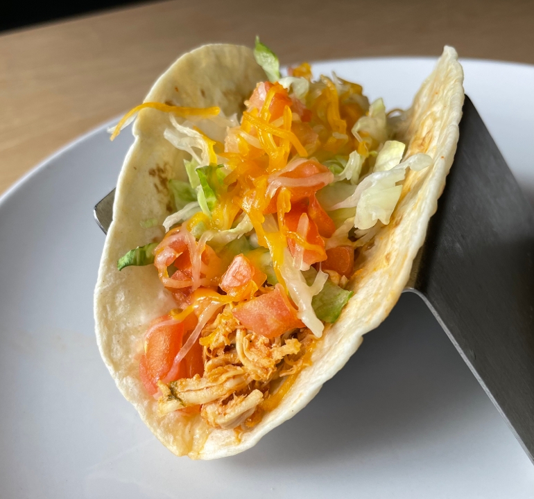 Order Side Soft Chicken Taco food online from Totopo Mexican Kitchen And Bar store, Pittsburgh on bringmethat.com