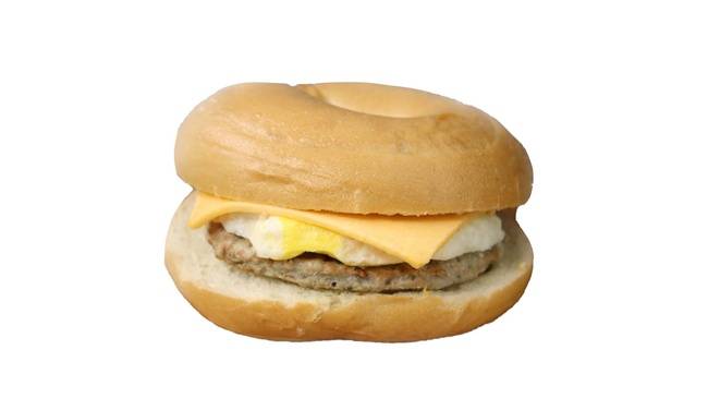 Order Sausage, Egg & Cheese Jalapeno Cheese Bagel food online from The Human Bean store, Coeur d' Alene on bringmethat.com
